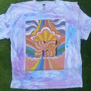 Custom dyed one of a kind 70s style MTV T-shirt